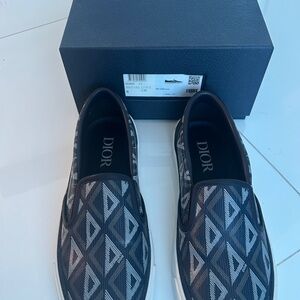 Dior Men's Geometric Pattern Slip-On Loafers